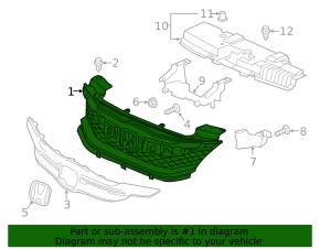 Grila radiator Honda Accord 16-17 2d