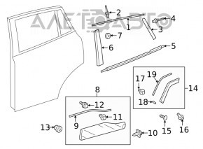 Накладка арки крыла задняя правая Toyota Rav4 19-24 структура, на двери