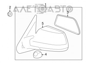 Зеркало боковое правое в сборе Toyota Sequoia 08-09 3 пина