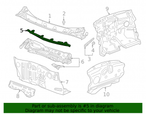 Поддон дворников Chevrolet Bolt EUV 22-23