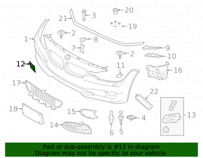 Заглушка буксировочного крюка переднего бампера BMW 4 F32/33/36 14-20 M Pack