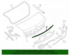 Молдинг крышки багажника BMW 7 G11 G12 16-19 хром