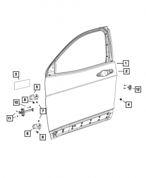 Ограничитель двери передней левой Jeep Cherokee KL 14-23