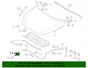 Замок капота Kia Sorento 16-20