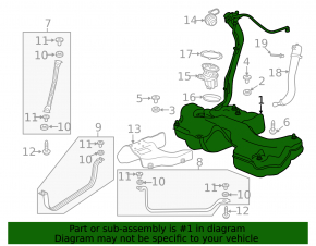 Топливный бак Audi A4 B9 20-21 2.0T