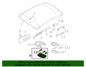Plafonul de iluminare frontal pentru Mitsubishi Galant 04-12
