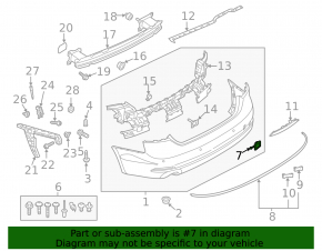 Заглушка буксировочного крюка заднего бампера Audi A5 F5 18-19