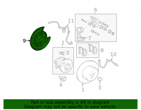 Кожух тормозного диска задний правый Lexus RX330 RX330 RX300 RX330 RX350 RX400h 04-09