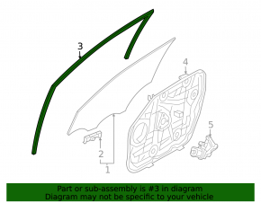 Уплотнитель стекла двери передний правый Hyundai Tucson 22-26