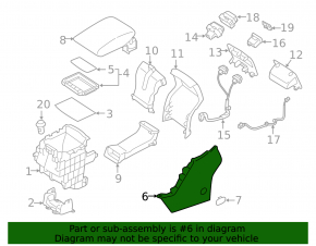 Ornamente negre pentru consola centrală Subaru Forester 25-26, spate dreapta, zgârieturi