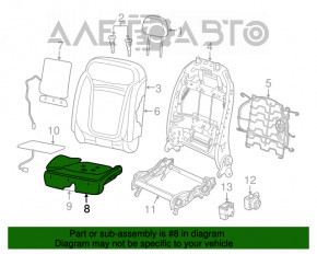 Пассажирское сидение Jeep Renegade 15-17 без airbag, ткань черн