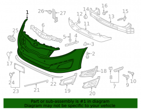 Бампер передний голый Kia Optima 14-15 рест
