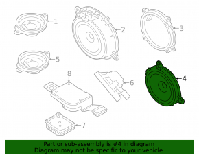 Динамик дверной задний правый Mazda 3 14-18 BM