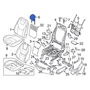 Подголовник передний правый Ford Edge15-24 кожа бежевая