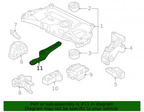 Подушка двигателя задняя VW Passat b8 16-19 USA 1.8T, 2.0T
