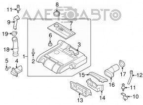 Воздухоприемник задняя часть VW Passat b7 12-15 USA 2.5