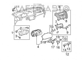 Накладка щитка приборов Lexus RX400h 06-09 черная