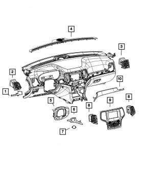 Воздуховод торпеды левый Jeep Grand Cherokee WK2 14-22 потерт