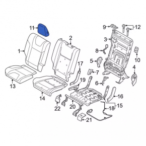 Подголовник 2 ряда правый Ford C-max MK2 17-18 кожа серая