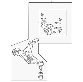 Braț de control inferior, față stânga, Acura MDX 21-25 3.5