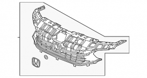 Решетка радиатора grill Honda Civic XI FE/FL 22-26 5d