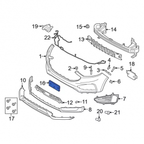 Площадка переднего номера Ford Edge 19-24