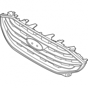 Решетка радиатора grill Ford Edge 19-24 в сборе со значком, под камеру, песок
