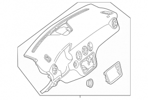Panoul frontal al bordului fără AIRBAG Mercedes CLA 14-19 negru-bej