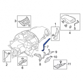 Накладка торпеды правая Ford Escape MK3 17-19 графит