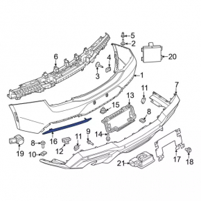 Отражатель заднего бампера левый Ford Mustang mk6 18-23