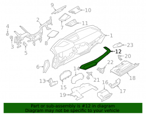 Накладка передней панели правая BMW X5 G05 19-23 под дерево Fineline Stripe