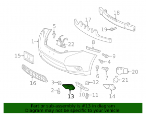 Capacul farului de ceață stânga pentru Toyota Sienna 11-17 L, LE