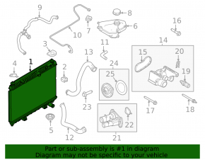Радиатор охлаждения вода Ford Fiesta 11-19 1.6