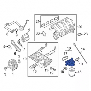 Корпус масляного фильтра Ford Mustang mk6 15-23