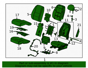 Водительское сидение Chevrolet Impala 14-20 ткань, черн