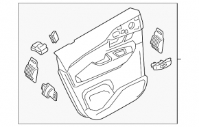 Capacul usii spate dreapta Volvo XC90 16-22, gri din piele, pentru cartela, sub perdea