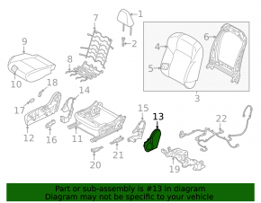 Decorația scaunului pasagerului lateral stânga Nissan Rogue 21-24 negru, mic