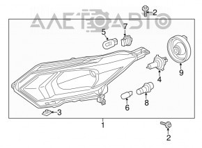 Фара передняя левая Honda HR-V 16-18 галоген