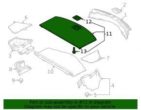 Пол багажника задний Mazda CX-9 16-23 черный