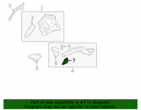 Кронштейн лонжерона правый Acura RDX 13-15