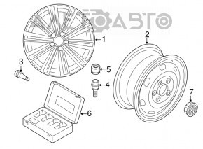 Центральный колпачок на диск VW CC 08-17 58мм