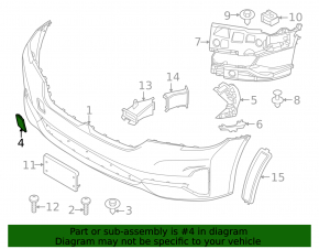Заглушка буксировочного крюка переднего бампера BMW 5 G30 21-23 Basis