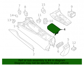 Подлокотник Nissan Maxima A36 16-18 кожа, черный