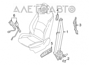 Водительский ремень безопасности Mazda 3 14-18 BM черн
