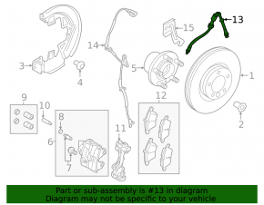 Furtun de frână față stânga pentru Land Rover Range Rover Evoque 15-18 (sub 325 mm)