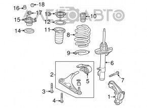 Цапфа передняя левая Honda Pilot 16-22