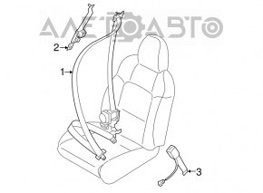 Пассажирский ремень безопасности Subaru Outback 15-19 черн