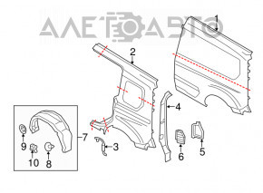 Накладка над фонарем левая Ford Transit Connect MK2 13-23 под две створки