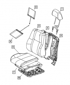 Scaun pasager Jeep Grand Cherokee WK2 11-13 cu airbag, electric, piele neagră