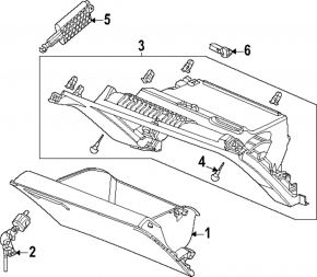 Перчаточный ящик, бардачок Honda Accord 23-26 черный, царапины